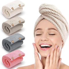 4 Pack Microfiber Hair Towel Wrap For Women