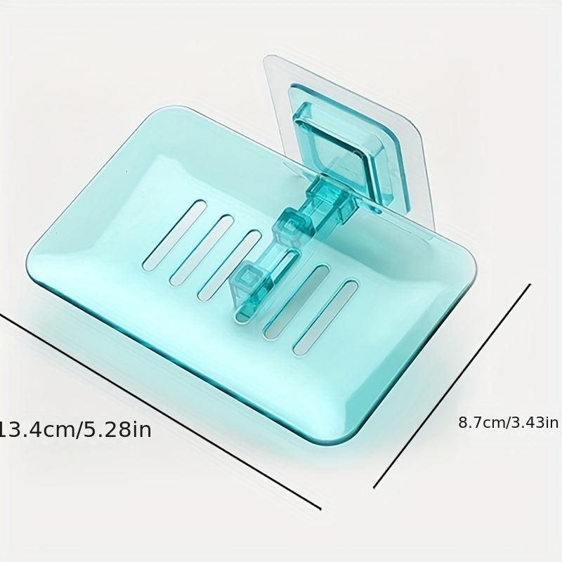 2pcs Soap Dish Drain Tray Wall Mounted Holder for Bathroom Shower