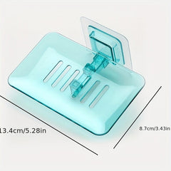 2pcs Soap Dish Drain Tray Wall Mounted Holder for Bathroom Shower