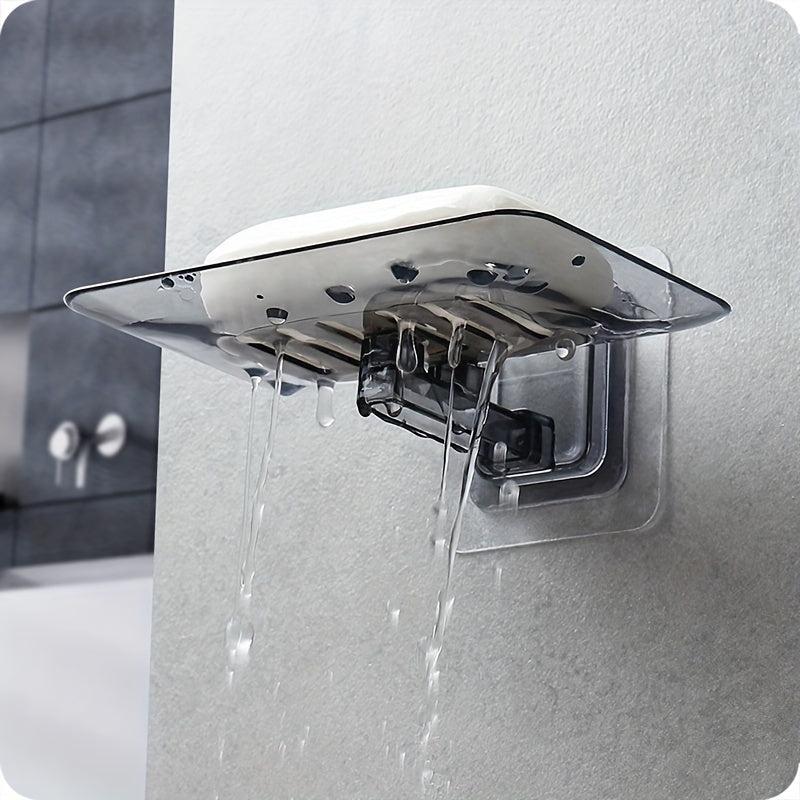 2pcs Soap Dish Drain Tray Wall Mounted Holder for Bathroom Shower
