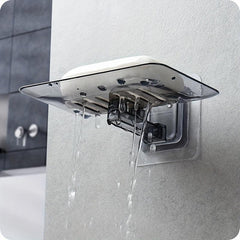 2pcs Soap Dish Drain Tray Wall Mounted Holder for Bathroom Shower