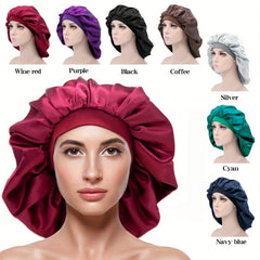 Silky Satin Long Hair Bonnet for Sleeping Chemo - Jumbo Size