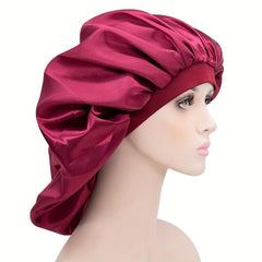 Silky Satin Long Hair Bonnet for Sleeping Chemo - Jumbo Size