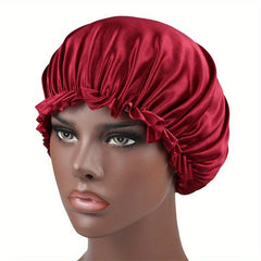 Wide Band Satin Night Cap Elastic Band Bonnet