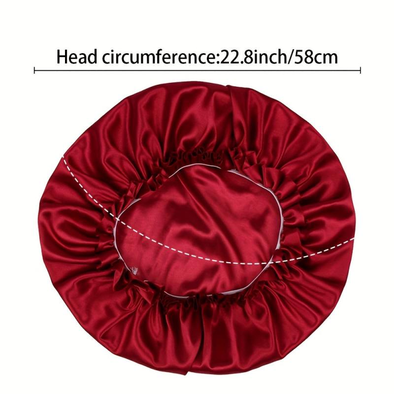 Wide Band Satin Night Cap Elastic Band Bonnet