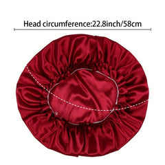 Wide Band Satin Night Cap Elastic Band Bonnet