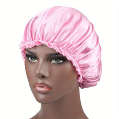 Wide Band Satin Night Cap Elastic Band Bonnet