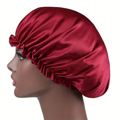 Wide Band Satin Night Cap Elastic Band Bonnet