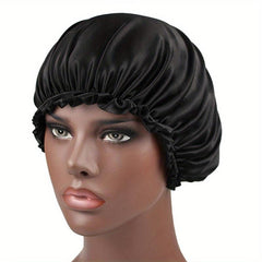 Wide Band Satin Night Cap Elastic Band Bonnet