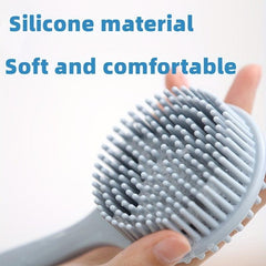 Soft Silicone Brush Back Scrubber Shower Bath Wash Pad Body Brush