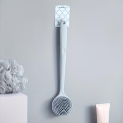 Soft Silicone Brush Back Scrubber Shower Bath Wash Pad Body Brush