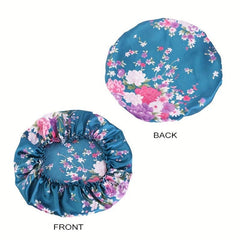 Floral Pattern Hair Bonnet Satin Bonnet For Sleeping