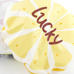 Reusable Plastic Shower Cap with Fruits Print for Women Waterproof