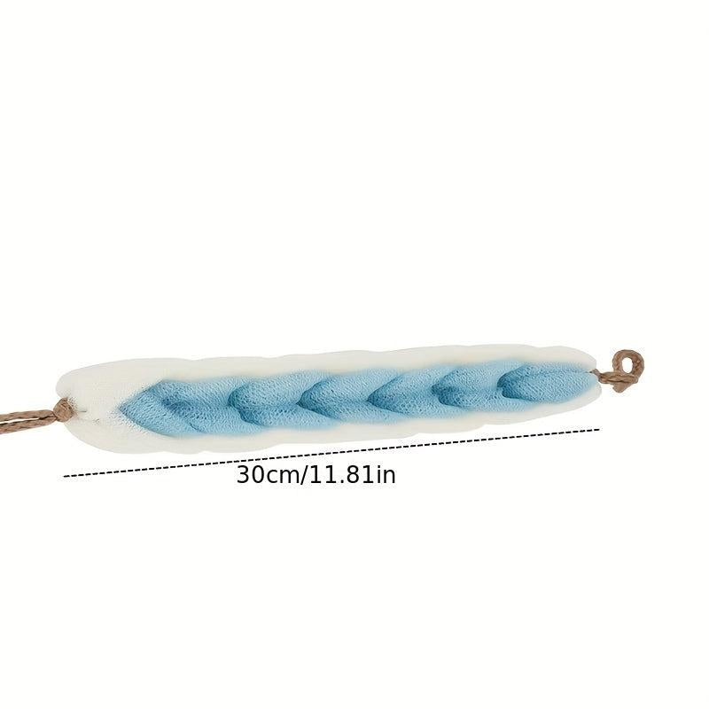 Long Stretch Back Sponge With Rope Handles Exfoliating Body Scrub