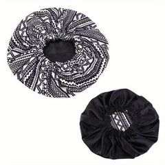 African Print Satin Lined Round Cap for Women Large Size