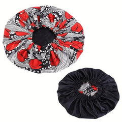 African Print Satin Lined Round Cap for Women Large Size