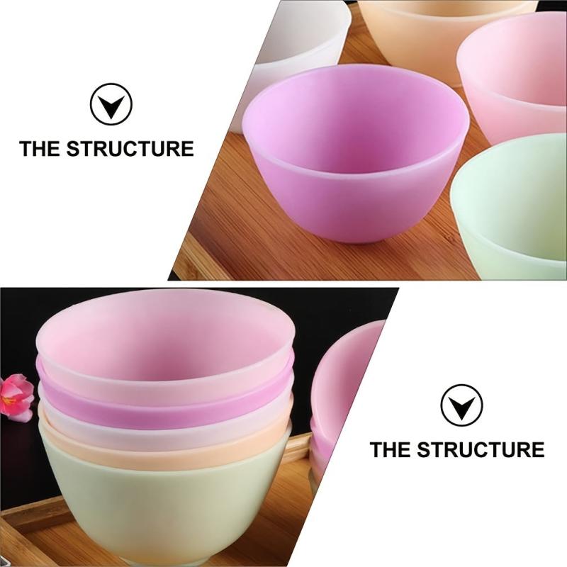 3pc Silicone Facial Mud Bowl DIY Face Mixing Bowl for Home Salon Spa