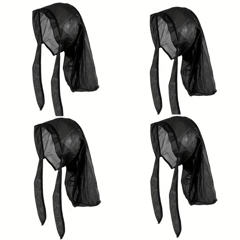 4pcs Satin Bonnet Hair Care Wrap Cap Sleep Caps For Women