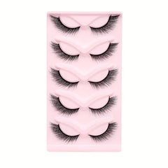 5 Pairs Cat Eye Lashes Winged End Eye Elongated Eyelashes Fox Eye Lashes