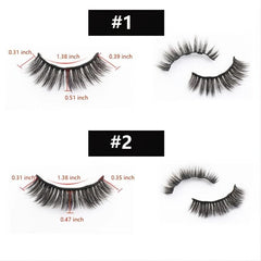 3 Pairs Magnetic 3D Mink Eyelashes Set Natural False Lashes