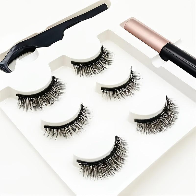 3 Pairs Magnetic 3D Mink Eyelashes Set Natural False Lashes