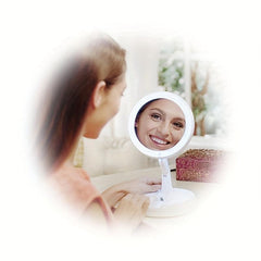 Adjustable Double Sided Lighted Makeup Mirror - Perfect for Travel and Home