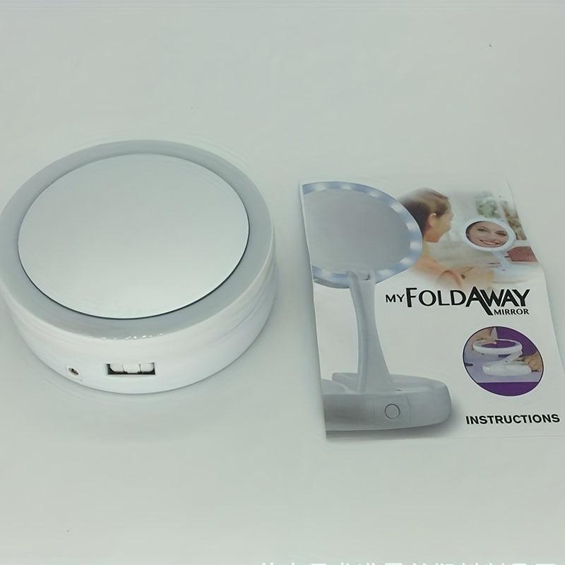 Adjustable Double Sided Lighted Makeup Mirror - Perfect for Travel and Home