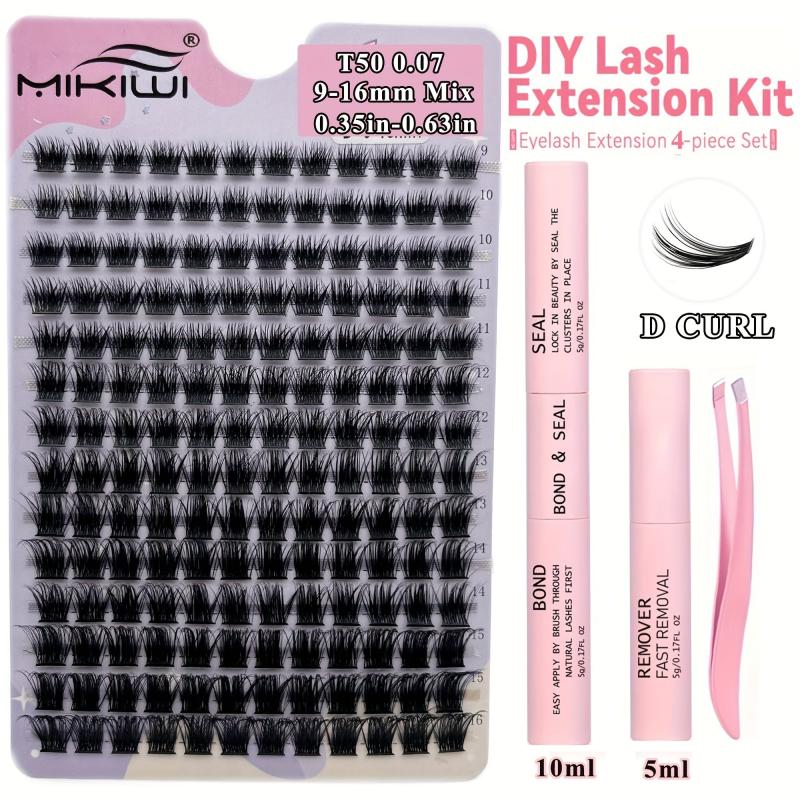 168pcs Cluster Lashes Mix D Curling Individual Eyelashes Extensions DIY Kit