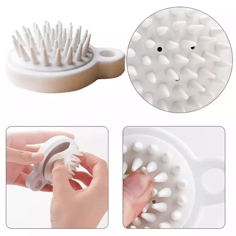 Silicone Hair Shampoo Brush Scalp Massager for Deep Cleaning