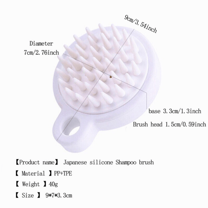 Silicone Hair Shampoo Brush Scalp Massager for Deep Cleaning
