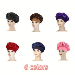Satin Hair Bonnet for Sleeping, Shower Cap Wide Band Women Elastic