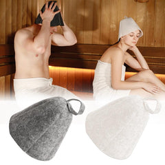 2-Piece Felt Sauna Hat, Anti-Heat Cap for Men & Women, Grey