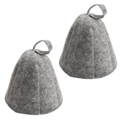 2-Piece Felt Sauna Hat, Anti-Heat Cap for Men & Women, Grey