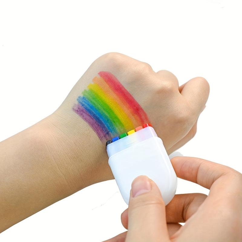 6 Colors Rainbow Face Paint Stick Long Lasting Skin Friendly Body Tattoo Pen