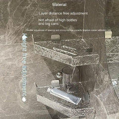 Acrylic Corner Shower Shelf Adhesive Wall Mounted Bathroom Organizer
