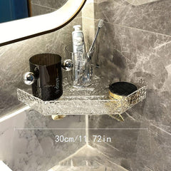 Acrylic Corner Shower Shelf Adhesive Wall Mounted Bathroom Organizer