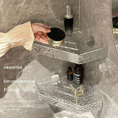 Acrylic Corner Shower Shelf Adhesive Wall Mounted Bathroom Organizer