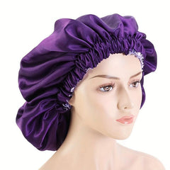 Double Layer Shower Cap Reusable Bath Caps Women Long Hair Shower Hat