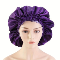 Double Layer Shower Cap Reusable Bath Caps Women Long Hair Shower Hat