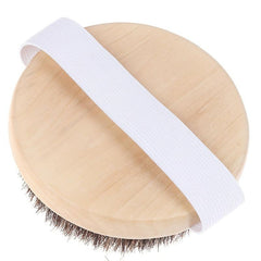 Wooden Body Brush Natural Horse Hair Massage Soft Scrubber