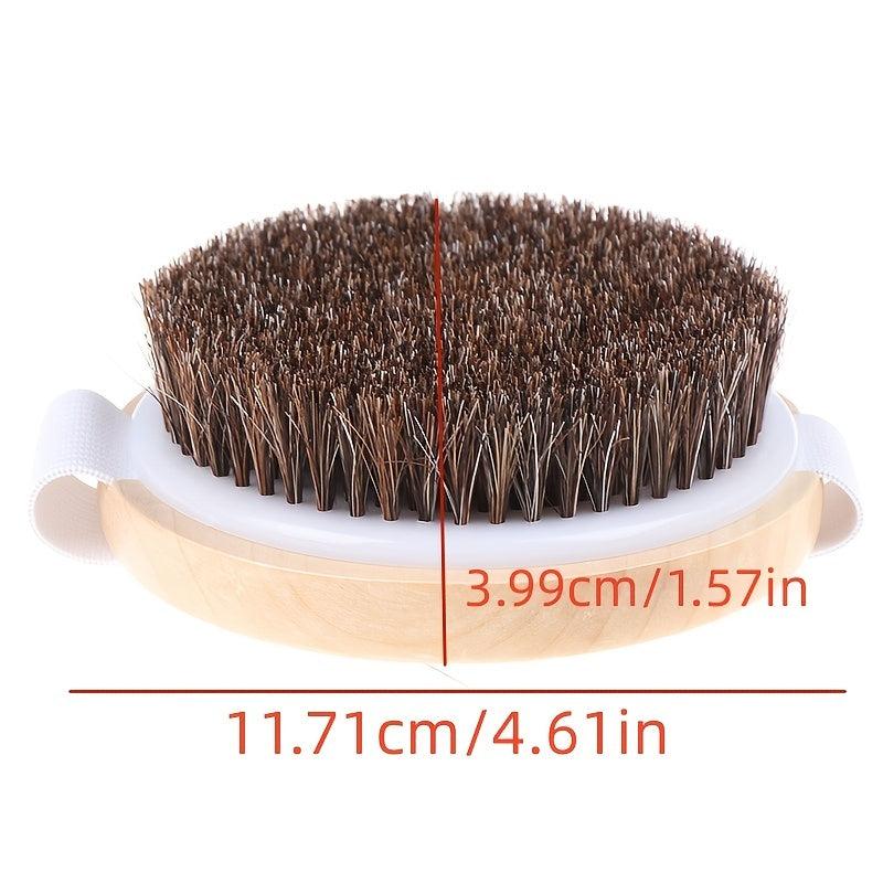 Wooden Body Brush Natural Horse Hair Massage Soft Scrubber