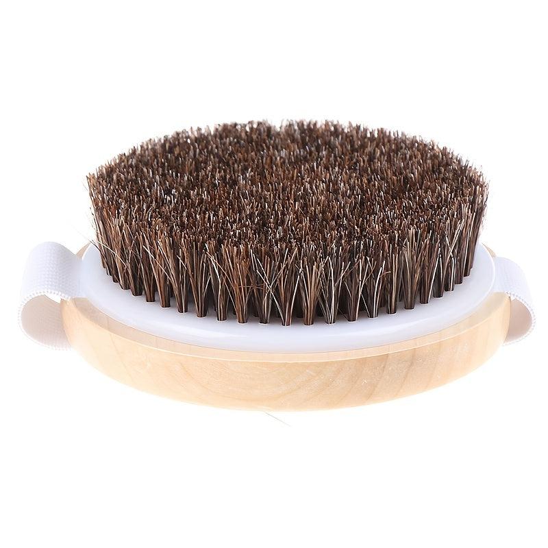 Wooden Body Brush Natural Horse Hair Massage Soft Scrubber