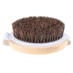 Wooden Body Brush Natural Horse Hair Massage Soft Scrubber