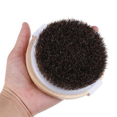 Wooden Body Brush Natural Horse Hair Massage Soft Scrubber