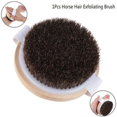 Wooden Body Brush Natural Horse Hair Massage Soft Scrubber
