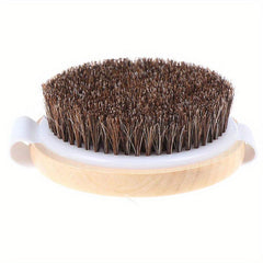 Wooden Body Brush Natural Horse Hair Massage Soft Scrubber