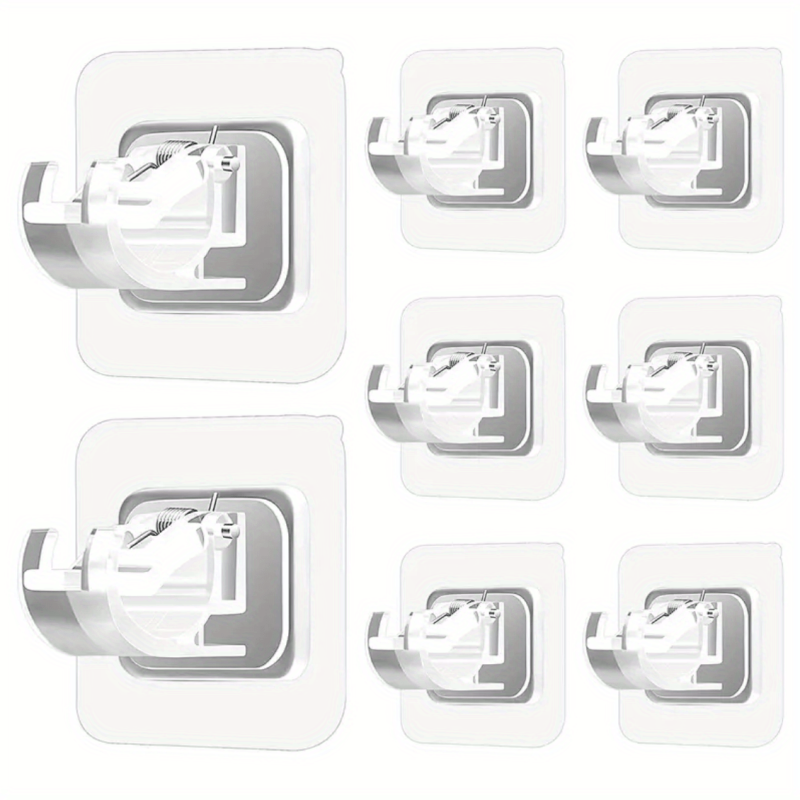 10pcs Adhesive Curtain Rod Brackets No Drilling Hooks for Bathroom Kitchen