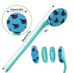 Long Handle Bath Brush Exfoliating Back Massage Shower Foam Sponge Scrubber