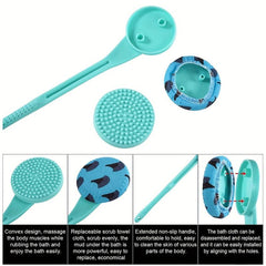Long Handle Bath Brush Exfoliating Back Massage Shower Foam Sponge Scrubber