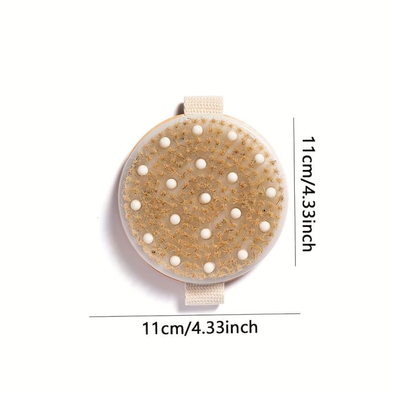 Wooden Bath Brush Hand Holding Body Brush Soft Bead Bath Cleaning Brush